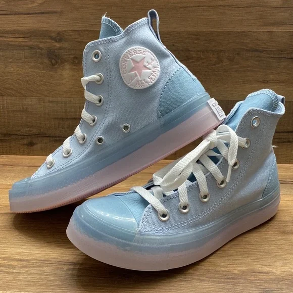 Converse Light Blue High-Top Athletic Shoes - Picture 4 of 12